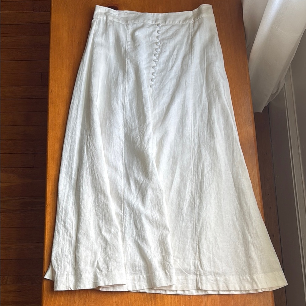 Banana Republic White Linen Maxi Skirt
